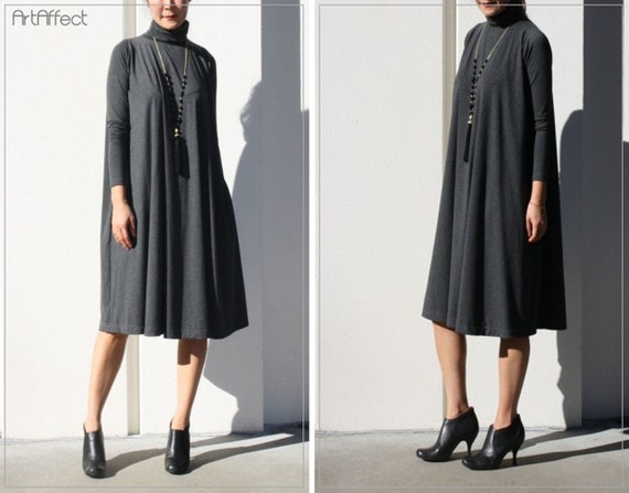 turtleneck swing dress