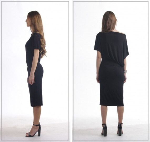 off shoulder boat neck dress