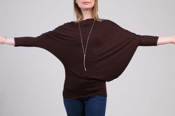 Asymmetric batwing sales off shoulder blouse