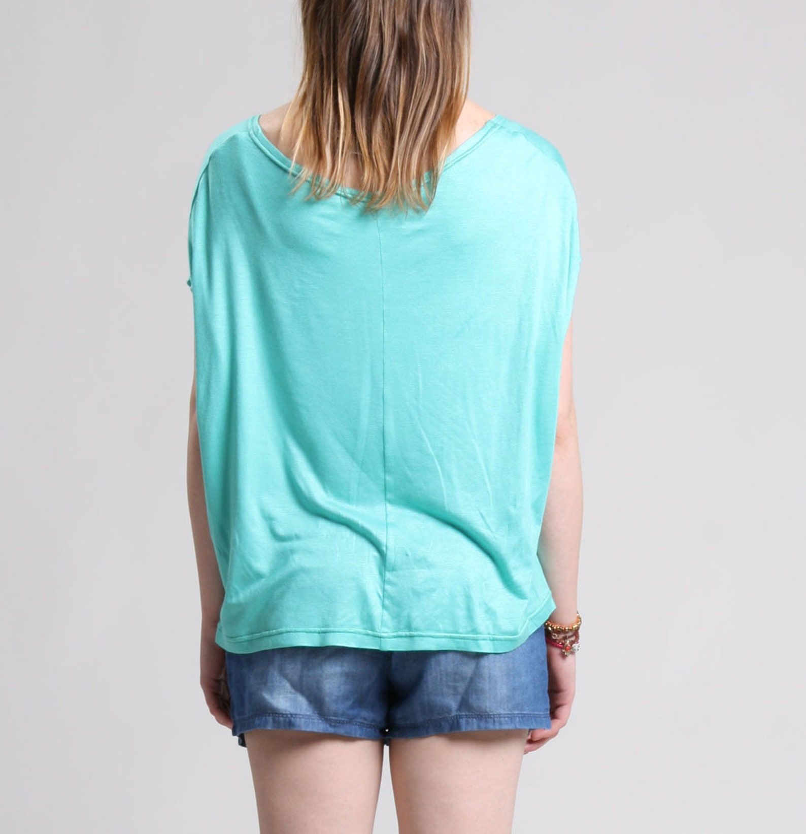 Summer Loose Top / Aqua Blue Short Sleeve Top / Blue T-shirt / | Etsy
