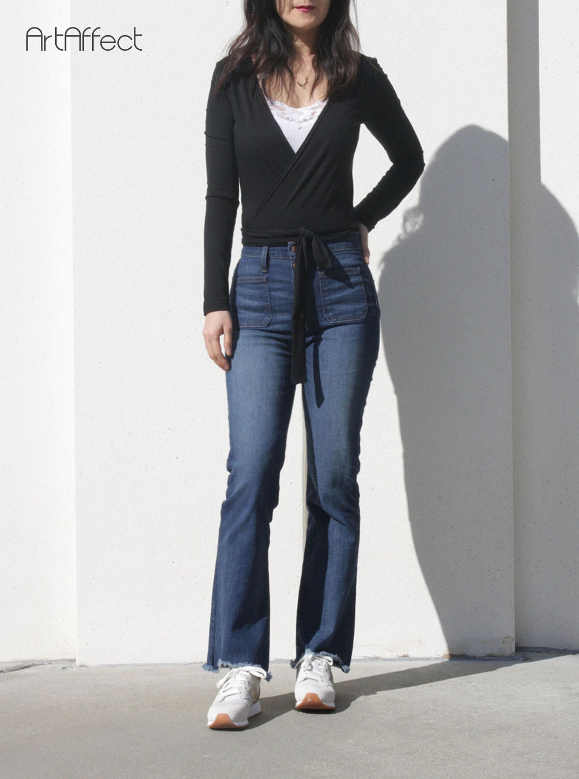 Wrap and Tie Shirt Black Ballerina Wrap 