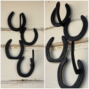 Vintage Rustic Western HORSESHOE Double Wall Hook, Coat or Hat Rack ~ Cowboy, Cowgirl Decor ~ Ranch House Decor ~ Equestrian Home Decor ~
