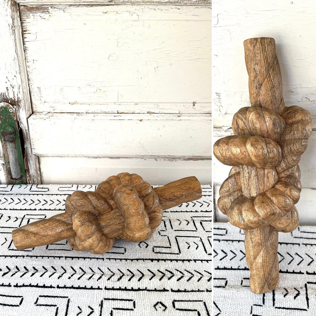 Vintage Interesting Large Hand Carved Rope Knot Sculpture Etsy