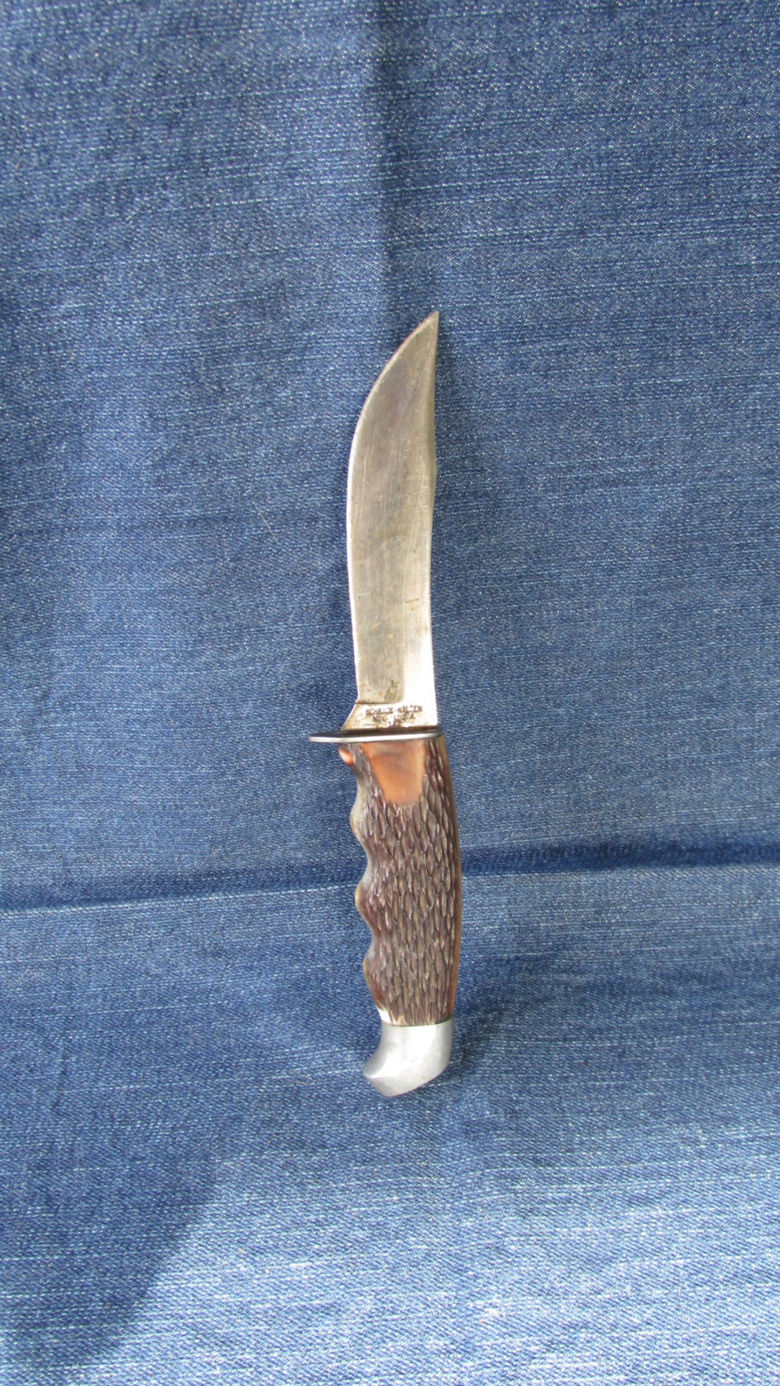Vintage Schrade Walden 147 Fixed Blade Knife Faux Antler Etsy