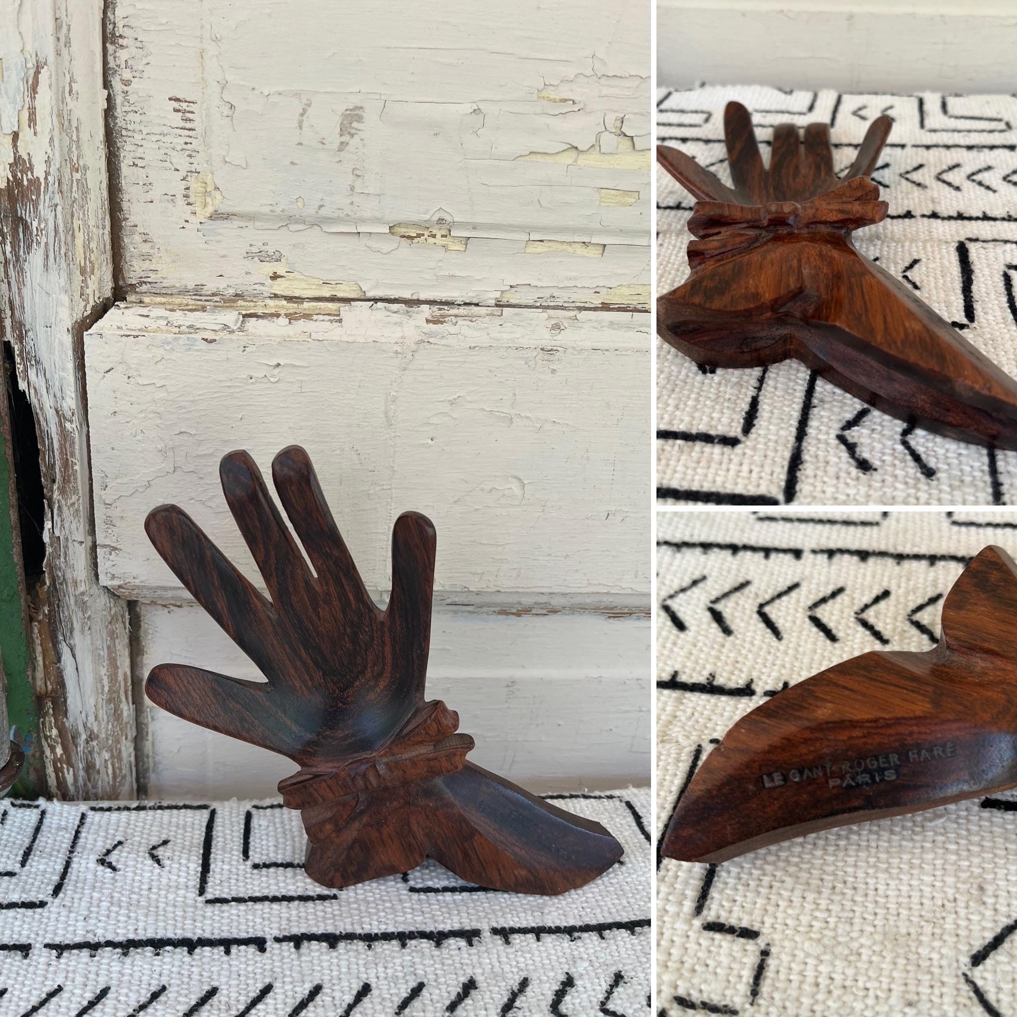Vintage Le Gant Roger Fare PARIS Wood Glove Form measuring 7.75" x 4.5" x 1.25" (hand is 4" x 4") ~ French Home Decor ~