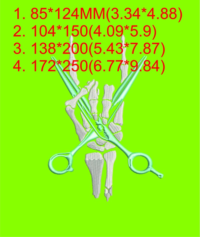 Skeleton Hand Scissors Machine Embroidery Design Barber Scissors Punk Skeleton Bone - Etsy