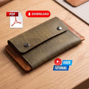 Leather Wallet Pattern, Card Holder Template, Minimalist Design (PDF Download)