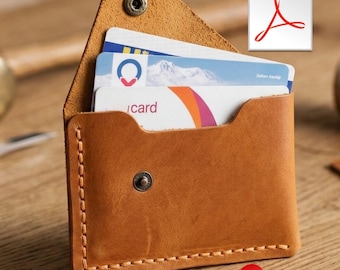 Minimalist Leather Card Holder Pattern, Easy Pattern, DIY Wallet Template (PDF Download)