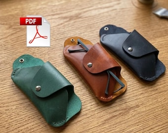 Leather Glasses Case Pattern, Minimal Eyeglass Holder Template (PDF Download)
