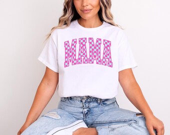 チェック柄ママTシャツ | ダメージ加工ママシャツ | ママスウェットシャツ | 彼女へのギフト | トレンドの秋シャツ | 着心地の良い秋スウェットシャツ | レトロTシャツ
