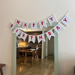 Gingham alles Gute zum Geburtstag Banner