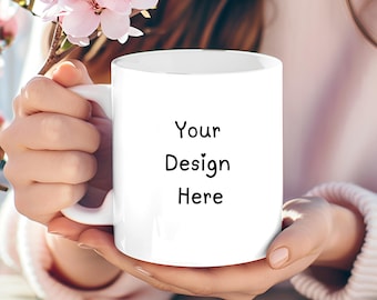 Digital 11 oz White Mug MockUp 11 oz Coffee Cup Mock up Coffee Cup Mockup PNG Digital Download Canva Drag and Drop White Ceramic Mug Mockup