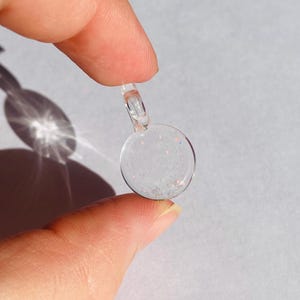Handmade Clear Glass Pixie Dust Charm – Crushed Opal Pendant, Minimalist Magical Jewelry