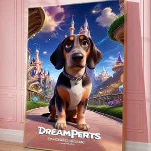 Custom Disney-Style Pet Portrait Cartoon Dog Digital Art from Photo Personalized Pet Wall Decor Cute Gift for Dog Lovers Needy Look Eyes