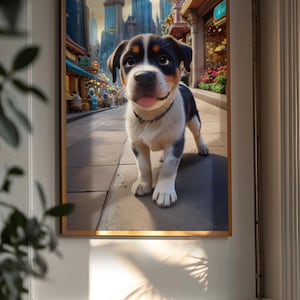 Custom Zootopia-Inspired Dog Portrait Personalized Cartoon Pet Illustration with Puppy Eyes Funny Dog Art, Unique Gift for Dog Lovers