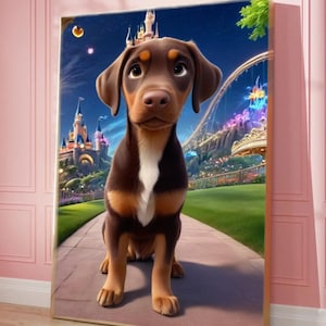 Custom Disney-Style Pet Portrait Personalized Cartoon Dog Art from Photo Cute Digital Pet Illustration, Gift for Dog Lovers, Printable Art