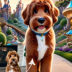 Custom Cartoon Dog Portrait from Photo, Disney Style Pet Art, Personalized Dog Drawing, Dog Lover Gift, Pet Memorial Art