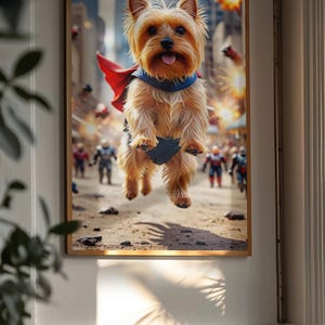 Custom Superhero Cat or Dog Portrait  Epic Digital Wall Art My Pet’s Photo, Action Personalized Cartoon Style Gift Unique Home Decor