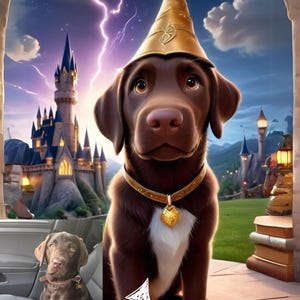 Custom Wizard Pet Portrait – Magical Dog or Cat from Photo – Fantasy Pet Wall Art – Personalized Digital Print – Unique Gift for Pet Lovers