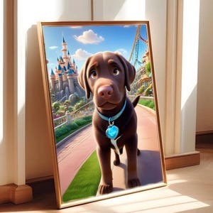 Custom Disney-Style Pet Portrait • Digital Cartoon Dog Art from Photo • Adorable Big-Eyed Pet Illustration • Gift for Dog Lovers & Home Deco