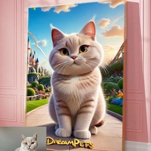 Disney Style Pet Portrait – Custom Cartoon Dog or Cat Drawing from Photo – Cute Animated Pet Art – Personalized Gift for Pet Lovers