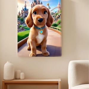 Custom Disney-Style Pet Portrait Personalized Cartoon Dog Art from Photo Cute Digital Pet Illustration, Gift for Dog Lovers, Printable Art