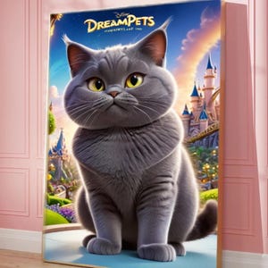Custom Disney Style Pet Portrait | Cartoon Dog or Cat Drawing from Photo | Personalized Pet Art Cute Digital Pet Gift | Printable Wall Decor