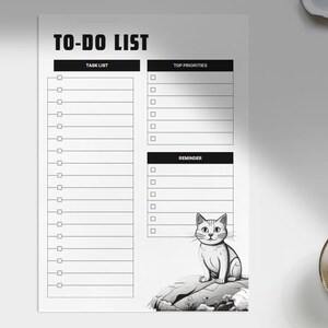 Cat-Themed To Do List Printable | Cat Lover Planner