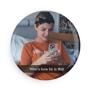 Whimsical Bow Tie Button Magnet, Fun Gift, Home Decor, Refrigerator Magnet, Perfect for Parties, Cute Kitchen Accent