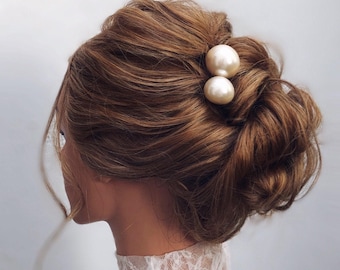 Extra Large Pearl Wedding hair pin Pearl Bridal hair pin Pearl hair pin Pearl Wedding hair accessories Pearl Bridal hair accessories