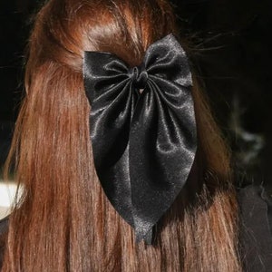 Women Big Bowknot Barrettes Clip, Long Tail Clip For Weddings, Ponytail Clip Hair Accessories, Satin Bow Hairpin, Satin Giant Hair Bow