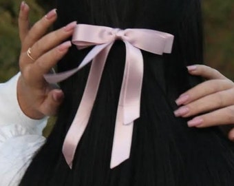 lvory Hair  Bow, Flower Girl Hair Bow, Off White Wedding Hair Bow, Bridal Silk Satin Big Bow, White Hair Bow, Flowergirl Bow, Wedding Bow