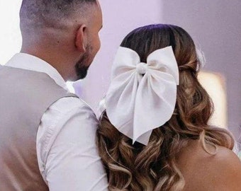 Bridal Bow Bachelor Party Pearl Veil Bride Hair Bow Bride Veil Bow Bridal Hair Accessory Wedding Hair Accessories for Bride