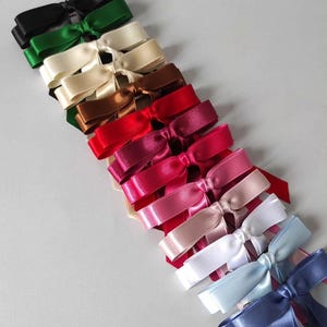 ANY COLOUR satin hair bow, silk bride bow, white satin bow, bow wedding accessories, ivory veil with bow, Long Girl bow, Hair clips bow