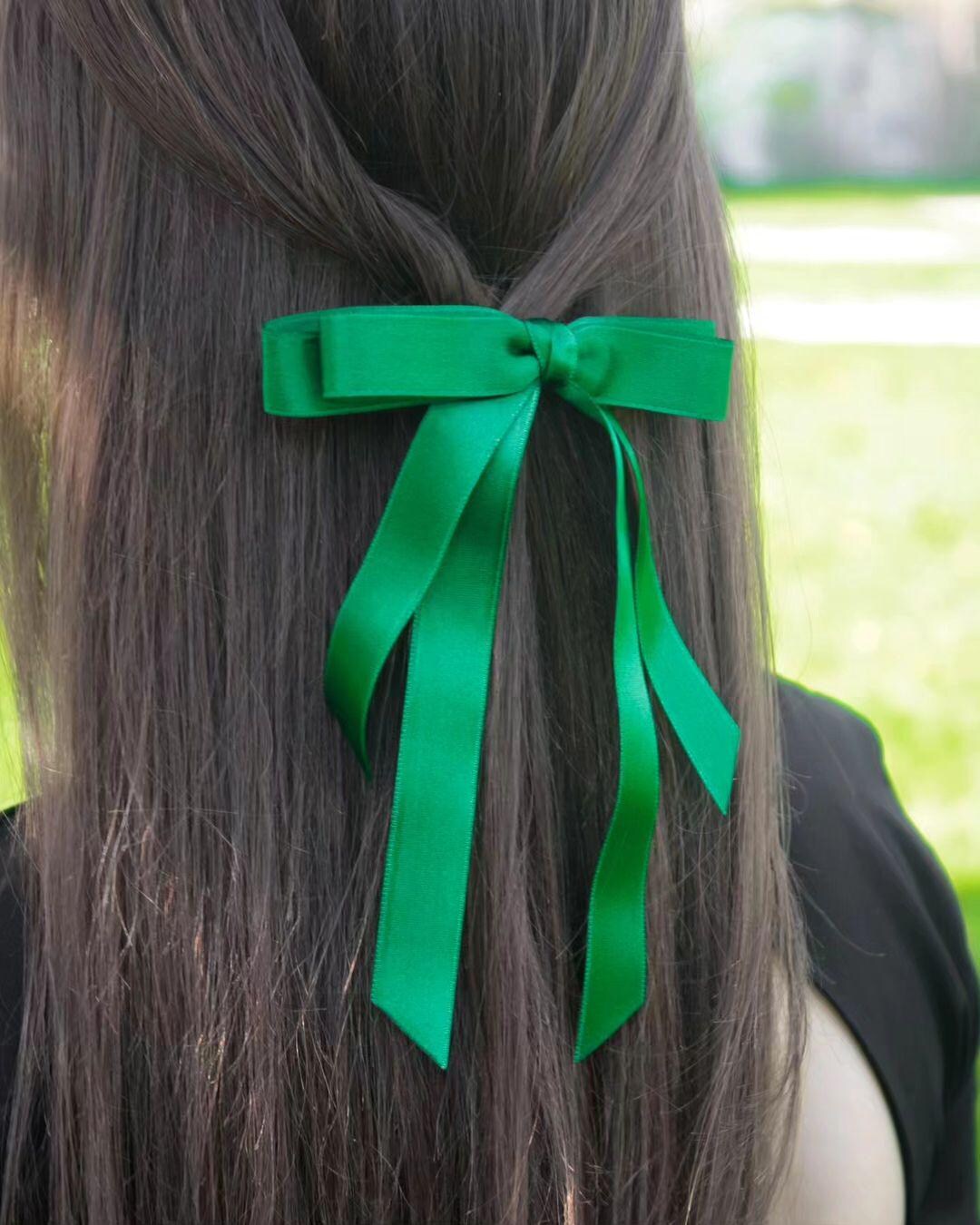 Green - Handmade Women's Bow Hair Clip 99