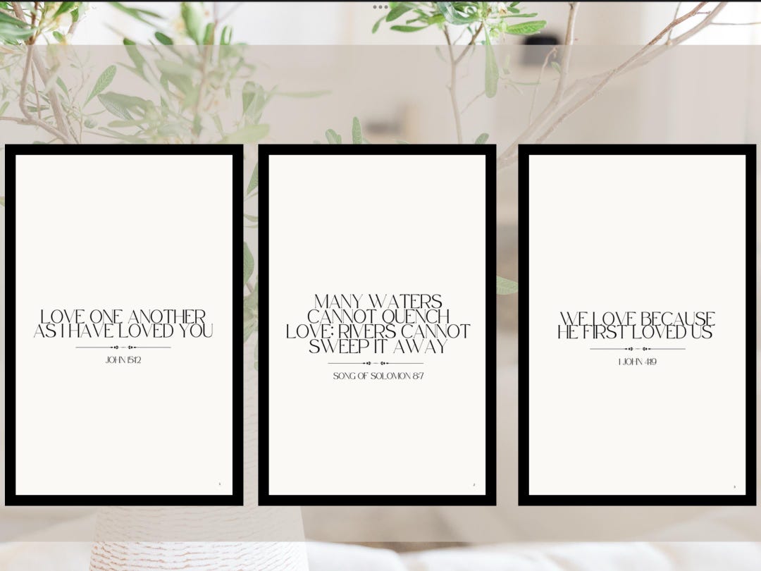 Christian Wall Art Set of 3 | Bible Verse | Living Room Christian Art ...