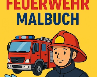 Fire Department Coloring Book for Kids | Digital Coloring Book PDF A4 | Firefighter Coloring Pages for Ages 3 and Up | Instant Download