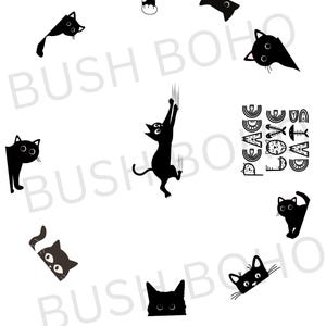 Peace Love Cats Hat Burning Design, Pyrography, Printable Stencils, Digital Template, Laser Friendly Graphic, png jpg pdf svg files, DIY
