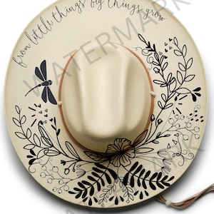 From Little Things Big Things Grow Hat Burning Design, Hat Pyrography, Traceable Digital Files, Printable Stencils, Hat Burning Stencil