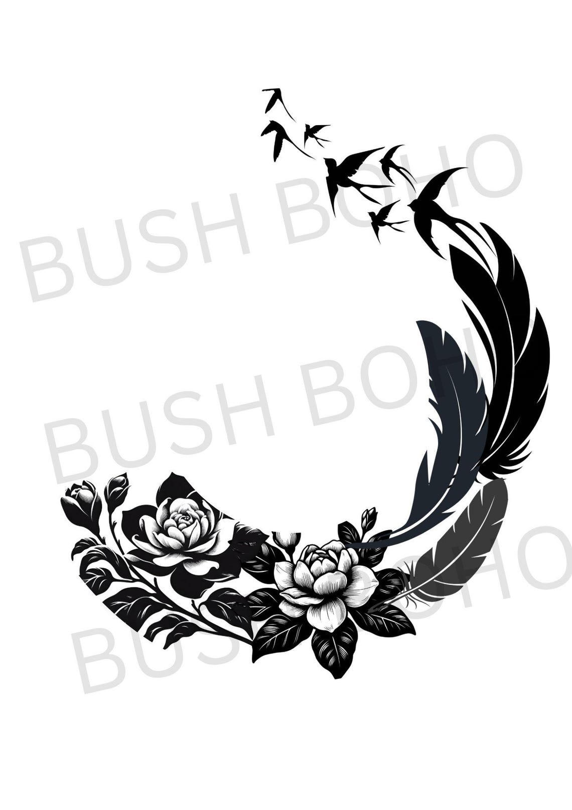 Birds of a Feather Hat Burning Design, Pyrography, Printable Stencils ...