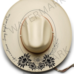 Like a sunflower - Hat Burning Design, Hat Pyrography, Traceable Digital Files, Printable Stencils, Hat Burning Design Template