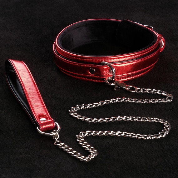 Collier De Type Bondage/cuir Rouge - Tailles 40 42 44 - BDSM - Neuf