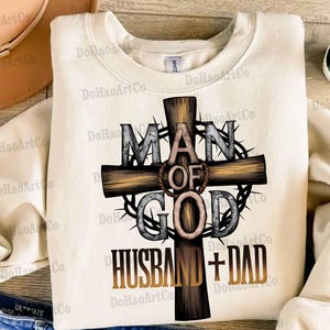 Man of God PNG: Christian Father&#39;s Day Sublimation Design (Digital Download