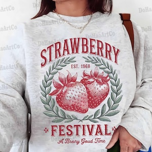 Coquette Strawberry Festival PNG: Vintage Summer Design (Digital Download)