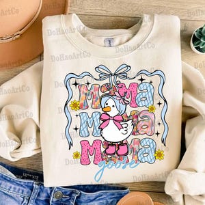 Floral Mama Goose Shirt PNG: Coquette Bow Goose Lover Gift (Digital Download)