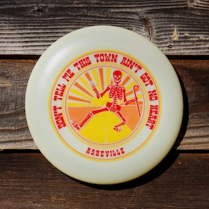 ASHEVILLE SHAKEDOWN Poster Art FRISBEE 175gm glow / grateful dead