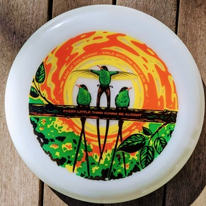 Póster artístico de TRES PAJARITOS Frisbee de 175 g con brillo / Bob Marley