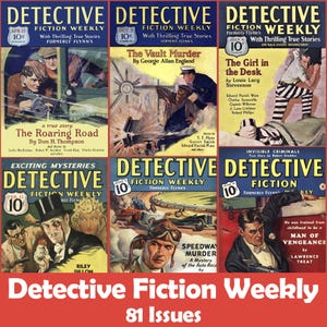 Detective Fiction Weekly, Vintage Magazine Collection, 81 Issues PDF - Digital Download
