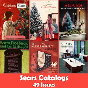 Vintage Sears Catalog Collection, Retro Fashion, Toys, Christmas, Home Goods, 49 Issues PDF - Digital Download