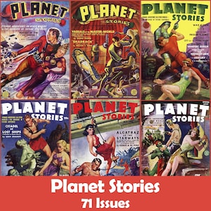 Planet Stories, Sci-Fi Vintage Magazine Collection, 71 Issues CBR - Digital Download